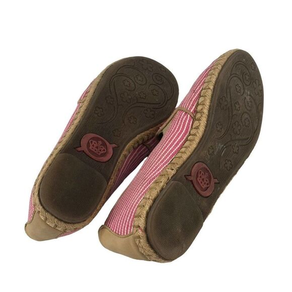 Born Espadrille Loafers Pink Striped Leather Details Preppy US Size 7.5 Casual - Picture 9 of 12
